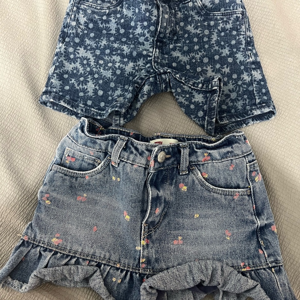 Floral Denim Kids Shorts